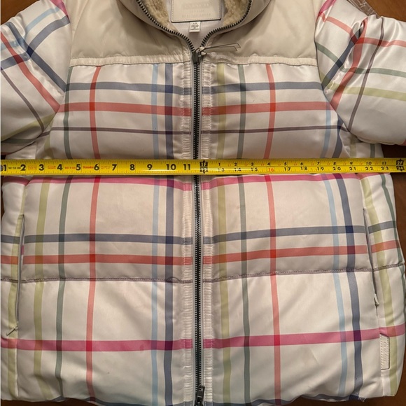 Coach Down Puffer Jacket 83128 Shearing collar plaid leather tattersall Large - Picture 5 of 13